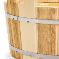 Шайка - таз для бани и сауны &laquo;Термо&raquo;, 12 л, деревянная, пластиковая вставка, &laquo;Добропаровъ&raquo;