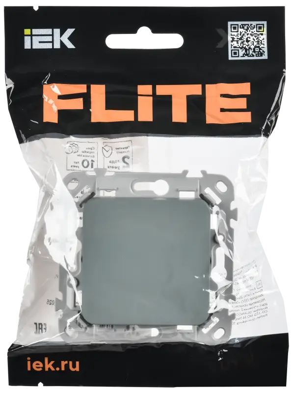FLITE Выключатель 1-клавишный 10А ВС11-1-0-ФлС серый IEK