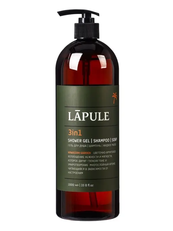 Гель для душа, мыло, шампунь LÃPULE гавайский сад, 1000 мл Гель для душа, мыло, шампунь LÃPULE гавайский сад, 1000 мл