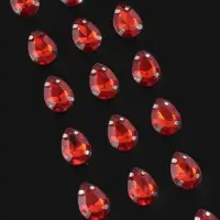 Стразы пришивные &laquo;Капля&raquo;, в оправе, 10&times;14 мм, 20 шт., красные