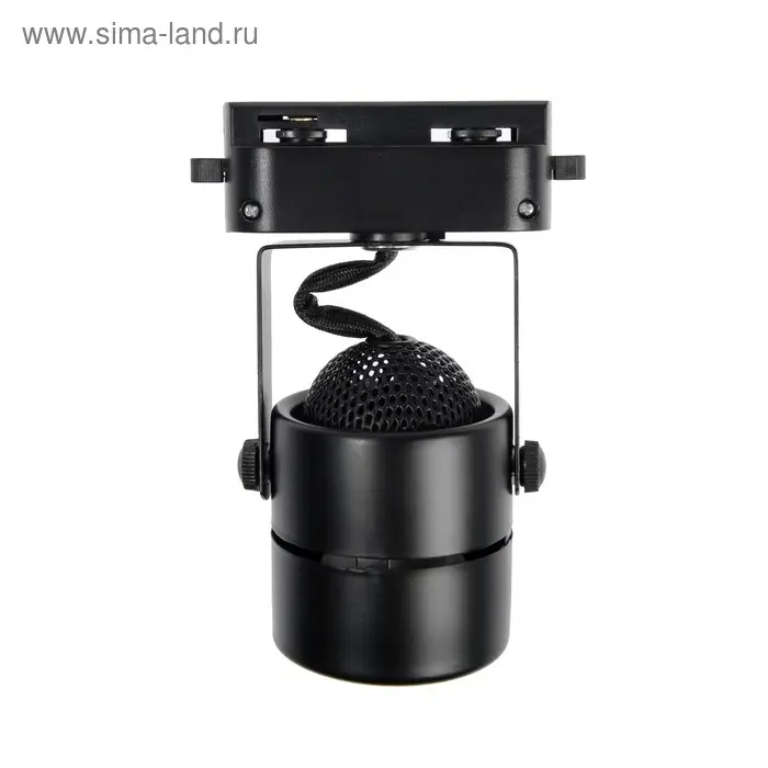 Трековый светильник под лампу Gu5.3, круглый, корпус черный