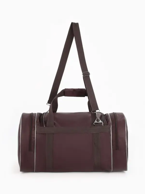 Сумка дорожная на молнии, 4 наружных кармана, длинный ремень, коричневая Сумка дорожная на молнии, 4 наружных кармана, длинный ремень, коричневая