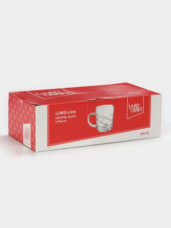 Набор кружек Lord-Line, 170 мл, 6 шт., стекло, прозрачный