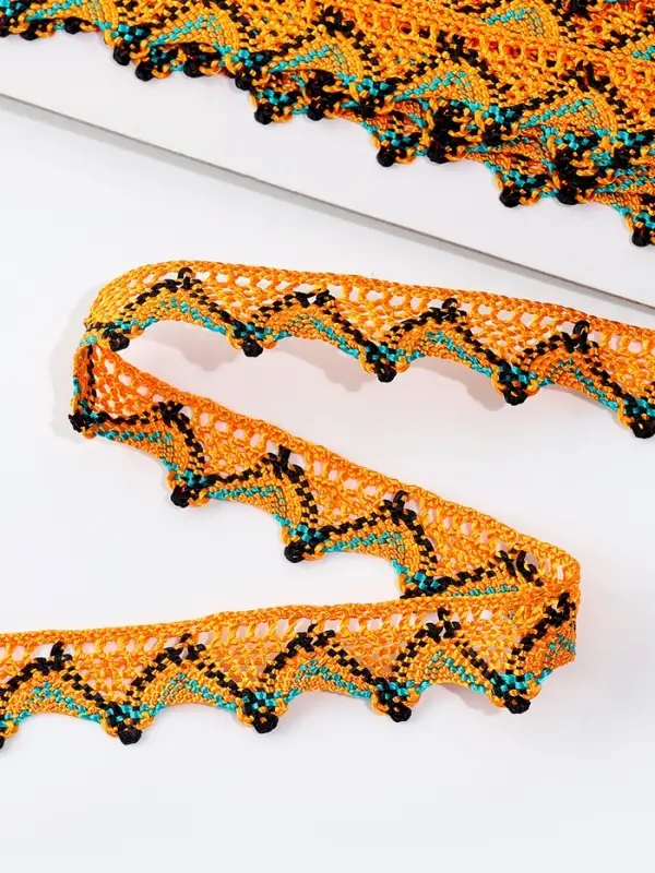 Тесьма «Уголки», ширина 2 см., намотка 25 м., цвет оранжевый Тесьма «Уголки», ширина 2 см., намотка 25 м., цвет оранжевый