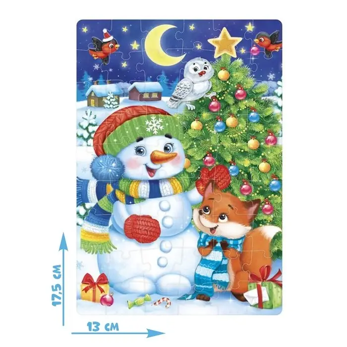 Пазл детский «Снеговик и лисёнок», 54 элемента Пазл детский «Снеговик и лисёнок», 54 элемента