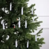 Светодиодные свечи на прищепках 10 см, 10 штук, от батареек ААх1, пульт ДУ, свечение белое