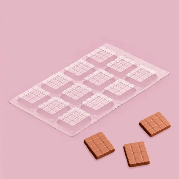 Форма для шоколада и конфет «Мини плитка», пластик, 22×13×1 см, 12 ячеек (3,5×4 см), прозрачная Форма для шоколада и конфет «Мини плитка», пластик, 22×13×1 см, 12 ячеек (3,5×4 см), прозрачная