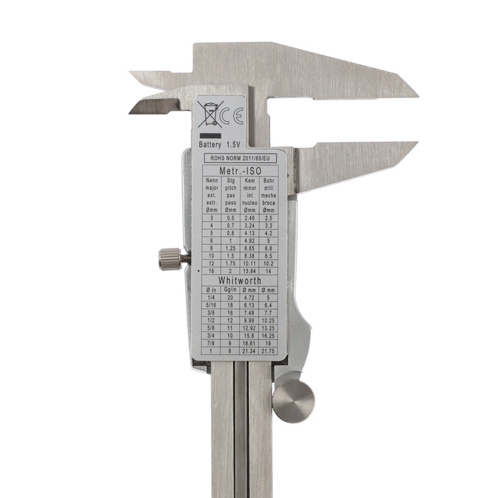 Штангенциркуль электронный ТУНДРА ПРОФИ, металлический, с глубиномером, 150 мм Штангенциркуль электронный ТУНДРА ПРОФИ, металлический, с глубиномером, 150 мм