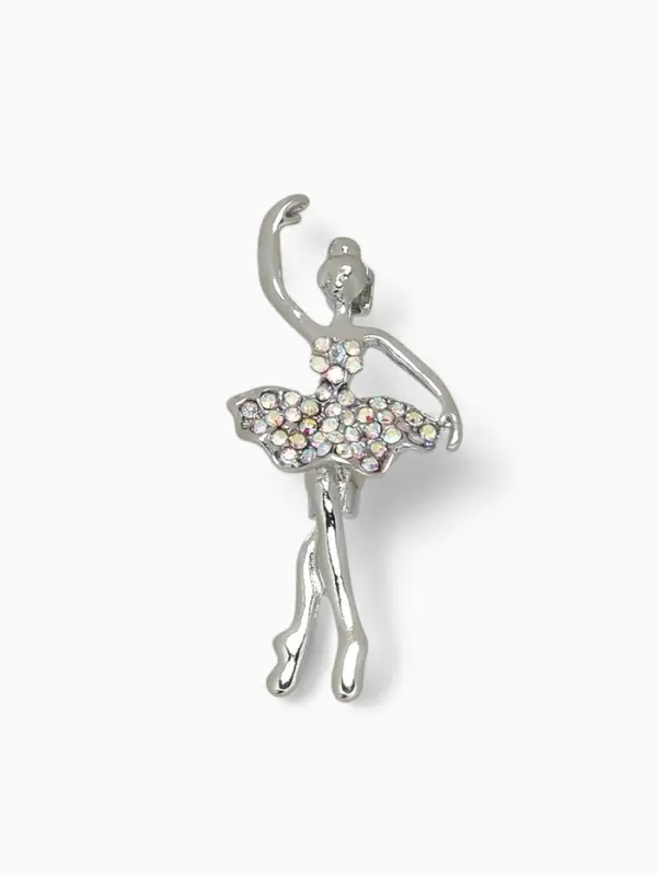 Брошь &laquo;Балерина&raquo;, аронди, радужная в серебре