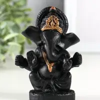 Фигура гипс "Ганеш" 9х8 см, черный Фигура гипс "Ганеш" 9х8 см, черный
