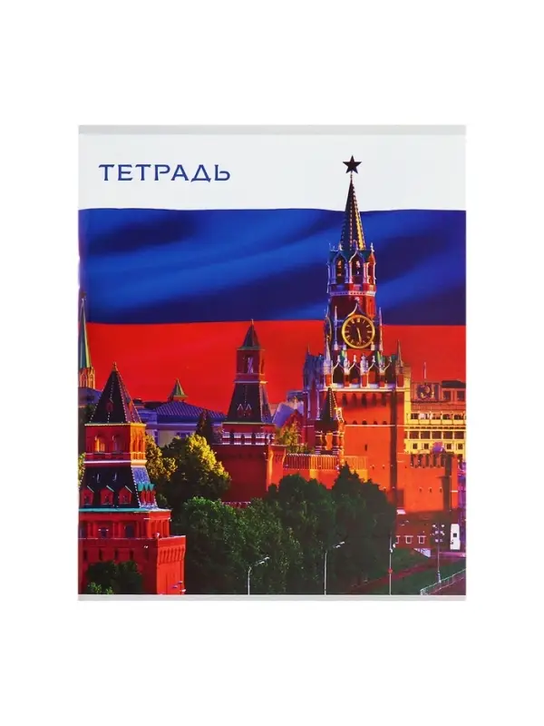 Комплект тетрадей из 4 штук, 96 листов в клетку Calligrata &laquo;Россия&raquo;, обложка мелованный картон, блок №2, белизна 75% (серые листы)