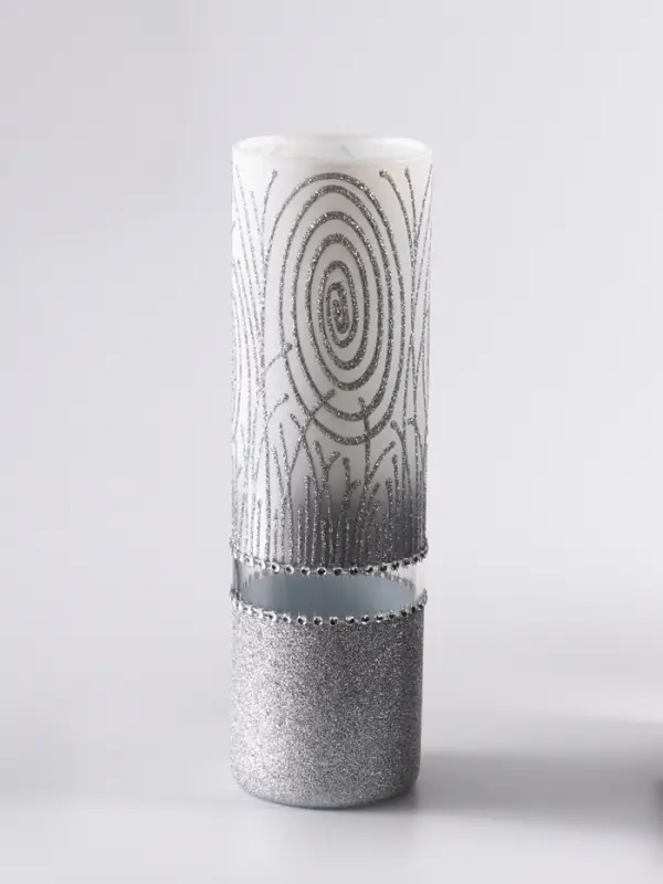 Ваза «Соблазн», прямая, h=26 см, стекло, бело-серебристая Ваза «Соблазн», прямая, h=26 см, стекло, бело-серебристая