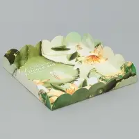 Коробка для печенья, кондитерская упаковка с пластиковой крышкой, «Лучшему учителю», 18 х 18 х 3 см