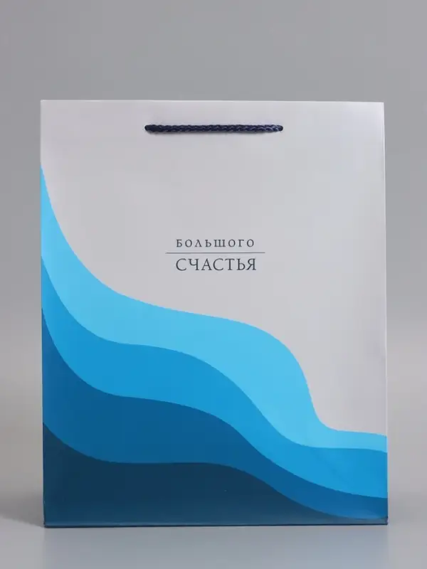 Пакет подарочный "Большого счастья" ламинированный 26 х 12 х 32 см