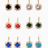 Серьги со стразами &laquo;Круг&raquo;, вечеринка, крупный, МИКС