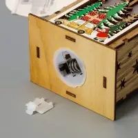 Ёлочная игрушка &laquo;Домик с Дедом Морозом и машиной&raquo;, 8.2&times;4.2&times;7.3 см, от батареек, свечение тёплое белое