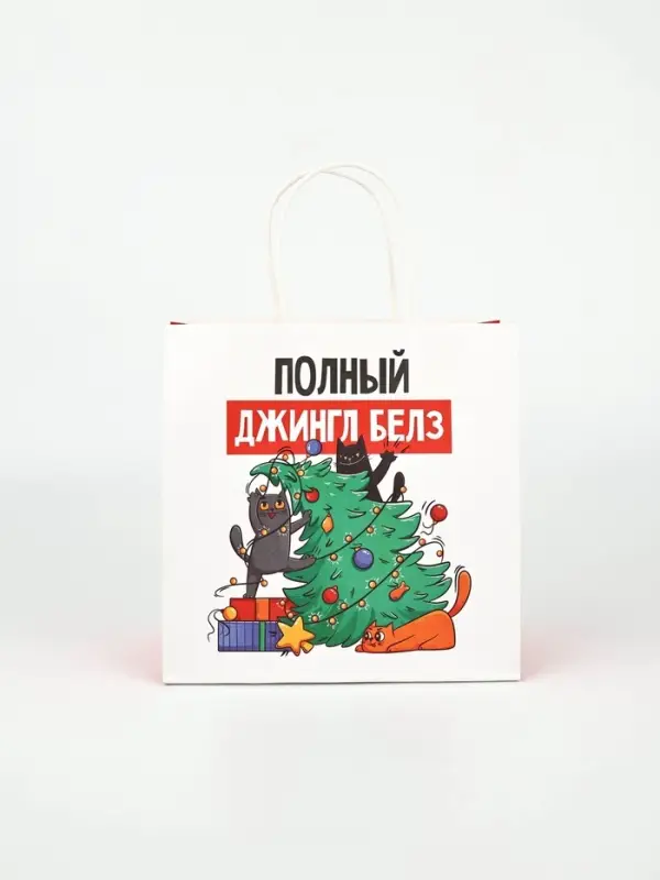 Пакеты подарочные новогодние &laquo;Новый год&raquo;, 22&times;22&times;11 см, 10 шт.
