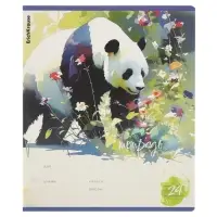 Тетрадь 24 листа в линейку ErichKrause Flower Panda, 60 г/м&sup2;, обложка мелованный картон, МИКС