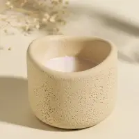 Свеча в подсвечнике вулканическом &laquo;Изгиб&raquo;, белая, 8.3&times;8.5&times;7 см