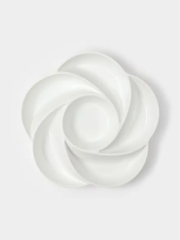 Менажница глубокая, 6 секций, d=28 см, пластик, белая