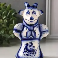 Фигурка фарфор &laquo;Коза Глаша&raquo;, 14 см, гжель