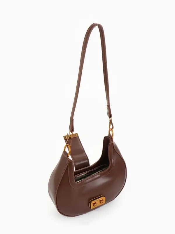 Сумка женская багет TEXTURA на молнии, 24&times;6.5&times;13 см, коричневая