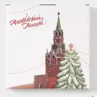 Тарелка новогодняя Доляна &laquo;Московский мишка&raquo;, d=20.5 см, фарфор, белая