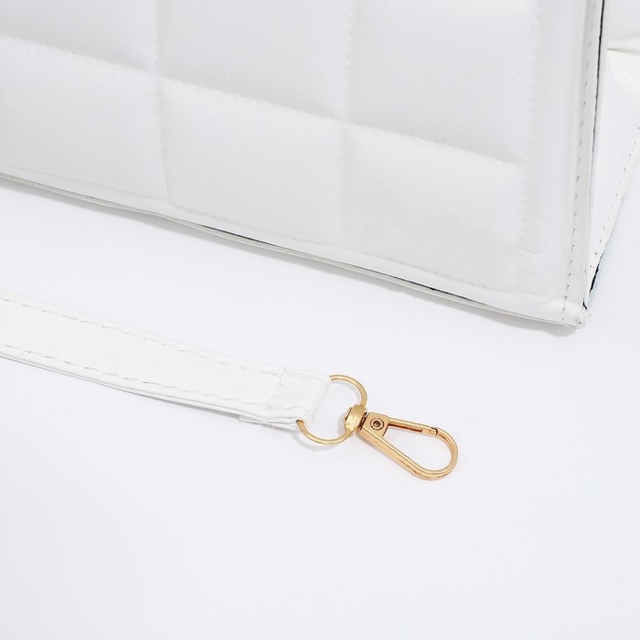 Сумка женская тоут на молнии, цвет белый