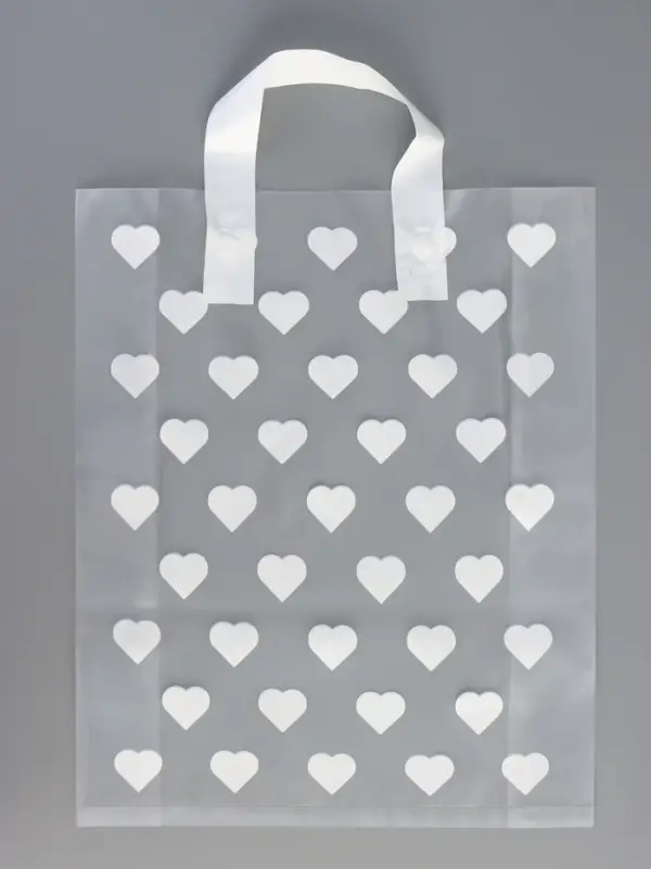 Пакет полиэтиленовый с боковой складкой и петлевой ручкой, «Сердечки», 30×37+10 см ± 5% 60 мкм Пакет полиэтиленовый с боковой складкой и петлевой ручкой, «Сердечки», 30×37+10 см ± 5% 60 мкм