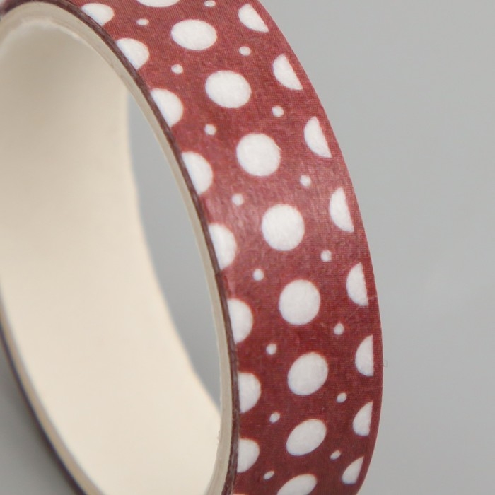 Клейкая лента бумага Клейкая лента бумага "Красные узоры" ширина 1 см намотка 2 м набор 5 шт