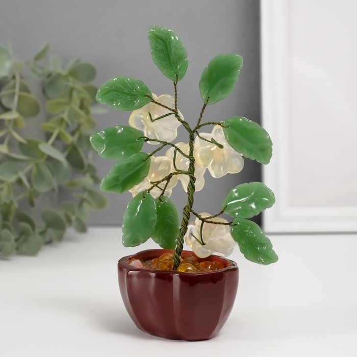 Сувенир бонсай  Сувенир бонсай "Цветочное дерево" жёлтый 5 цветков 7х5,2х13 см