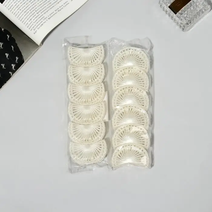 Крабик для волос « Туман», веер, 6 см, белый Крабик для волос « Туман», веер, 6 см, белый