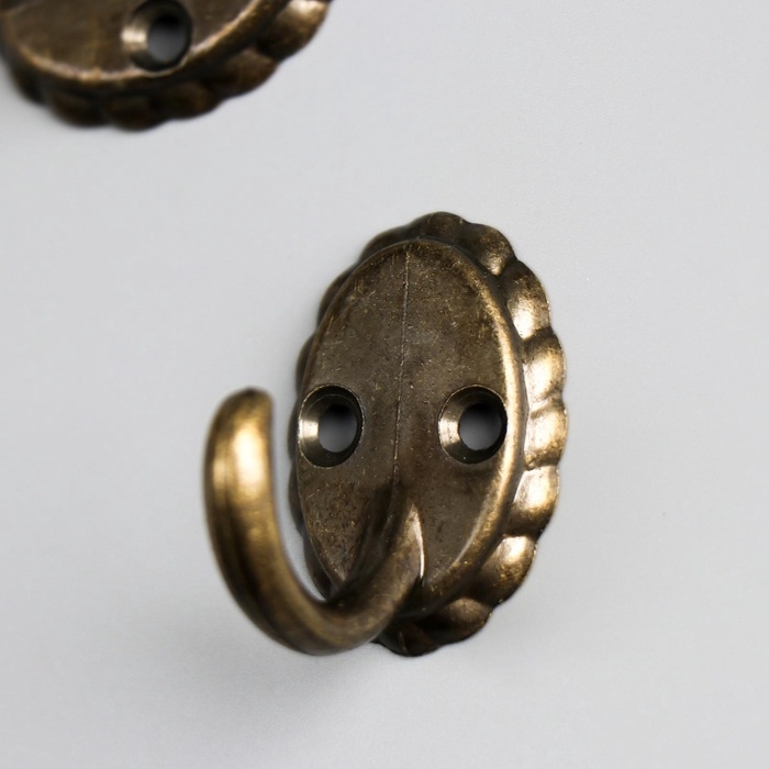 Крючок металл  Крючок металл "Ретро" бронза набор 2 шт 3,9х3,3х2,7 см