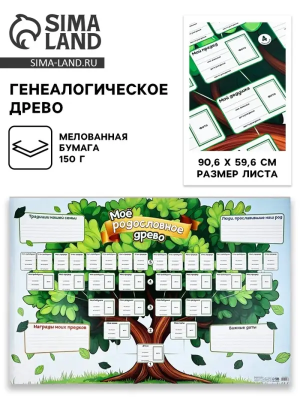 Генеалогическое древо &laquo;Моё родословное древо&raquo;, 90.6&times;59.6 см