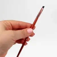 Кисть для макияжа Brush WOOD, скошенная, 16(±1) см, коричневый/золотистый