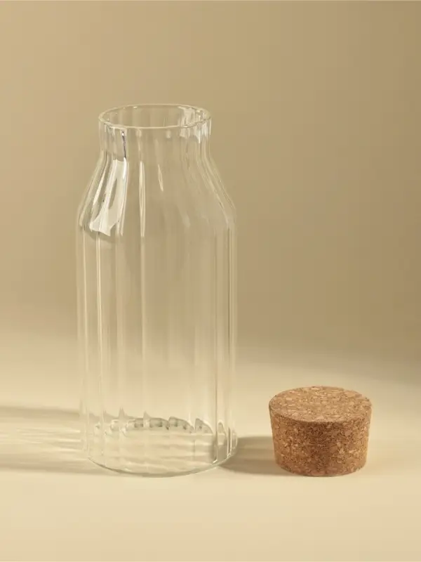 Графин SL Home Cork, 1000 мл, 9&times;9&times;22 см, с пробковой крышкой, стекло, прозрачный