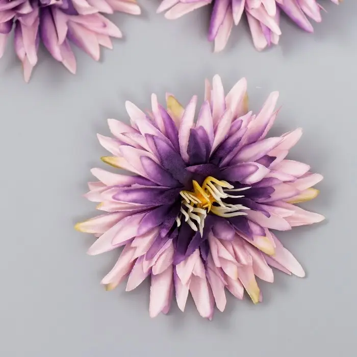 Бутон на ножке для декорирования &laquo;Георгин игольчатый сиренево-фиолетовый&raquo;, d=7.5 см