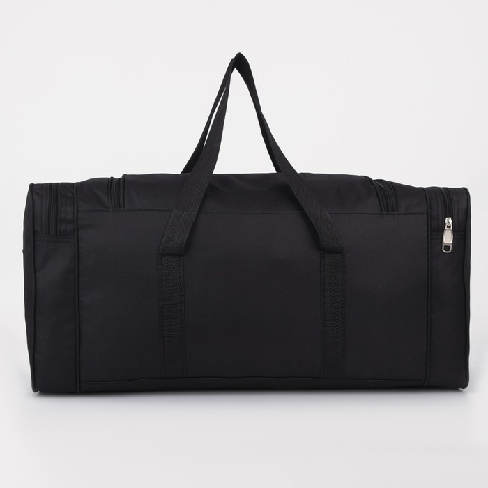 Сумка дорожная, 3 отдела на молниях, наружный карман, длинный ремень, цвет чёрный Сумка дорожная, 3 отдела на молниях, наружный карман, длинный ремень, цвет чёрный