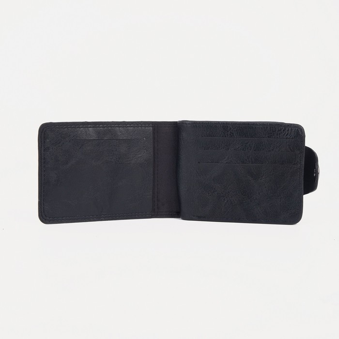 Портмоне мужское на магните, для купюр, для карт, для монет, цвет чёрный Портмоне мужское на магните, для купюр, для карт, для монет, цвет чёрный