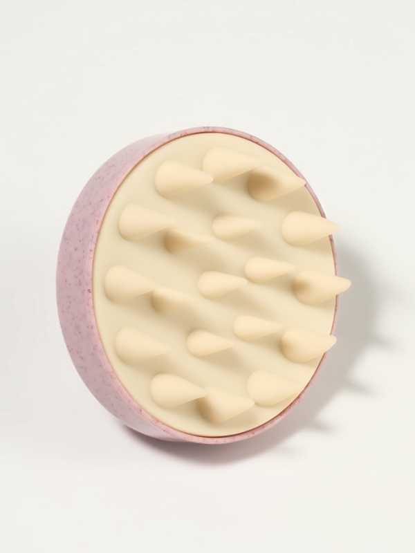 Щетка д/мытья и массажа головы силикон/пластик 7,5*7,5*6,5 см розов пакет QF