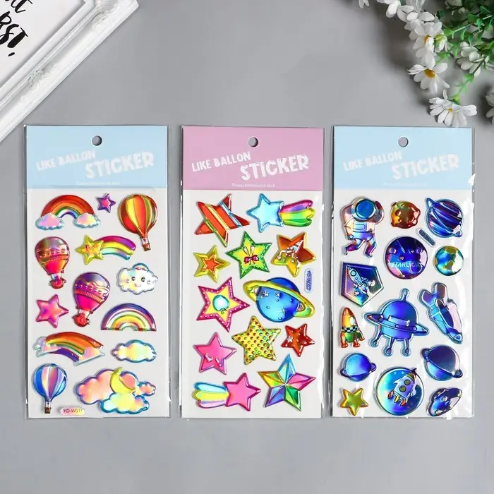 Наклейка пластик голография Наклейка пластик голография "Космос" МИКС 23х11 см