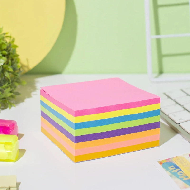 Стикеры  с клеев.краем&nbsp; 76х76 мм, 400 лист, 8 неоновых цв