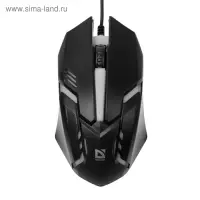 Мышь Defender Cyber MB-560L, игровая, проводная, оптическая, подсветка, 3 кнопки, 1600 dpi, черная