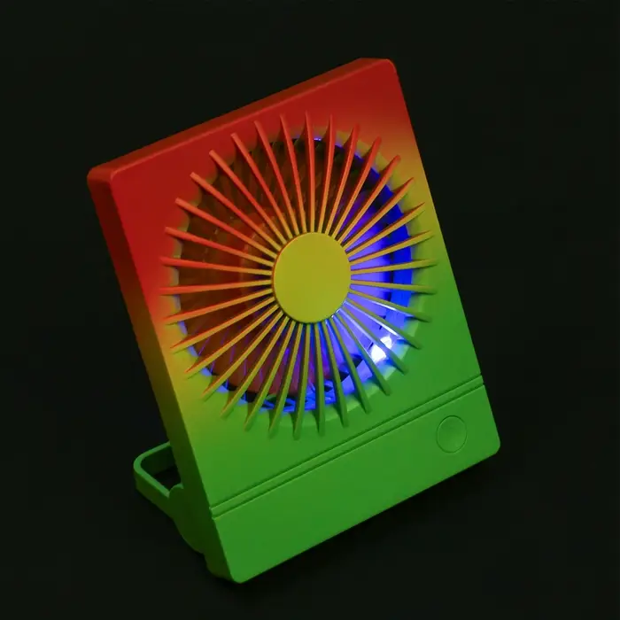 Вентилятор настольный YS2202B, портативный, осевой, 500 мАч, 3 режима, зелёно-оранжевый