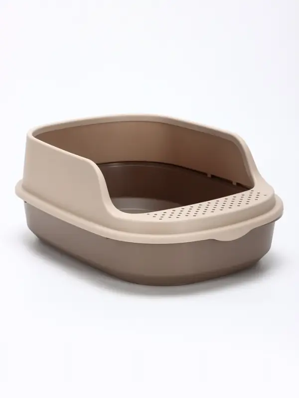 Лоток для кошек &laquo;Фур-Мур&raquo;, 48&times;35.5 см, с высоким бортом, с совком, покрытие софт-тач, цвет капучино