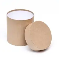 Набор круглых подарочных коробок 5 в 1 &laquo;Крафт однотонный&raquo;, 20&times;20 - 11&times;11 см