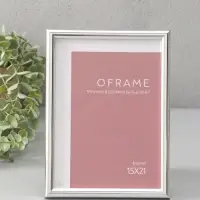 Фоторамка для фото 15х21 см "Oframe", пластик, серебро, (пластиковый экран)