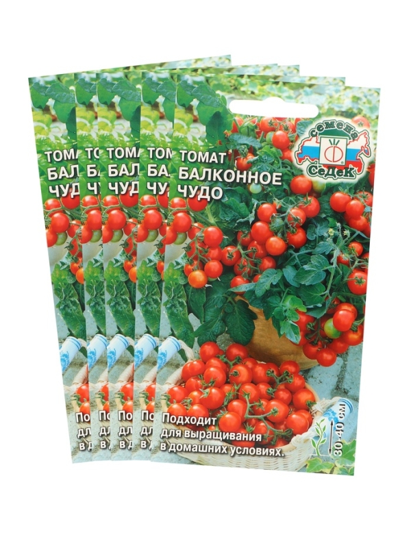 Семена Томат Семена Томат "Балконное чудо", набор 5 шт