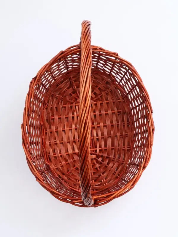 Корзина плетёная для хранения, 42&times;32&times;13 см, ручка h=20 см, ива, коричневая, Greengo