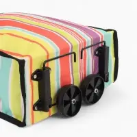 Сумка тележка хозяйственная, складная, на липучке, 2 колеса, наружный карман, 32&times;13&times;52 см, разноцветная